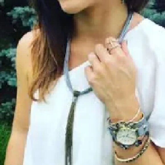 Premeir Designs Gold Tone Antique Brass "Glowing" Necklace, NWT - Picture 2 of 4